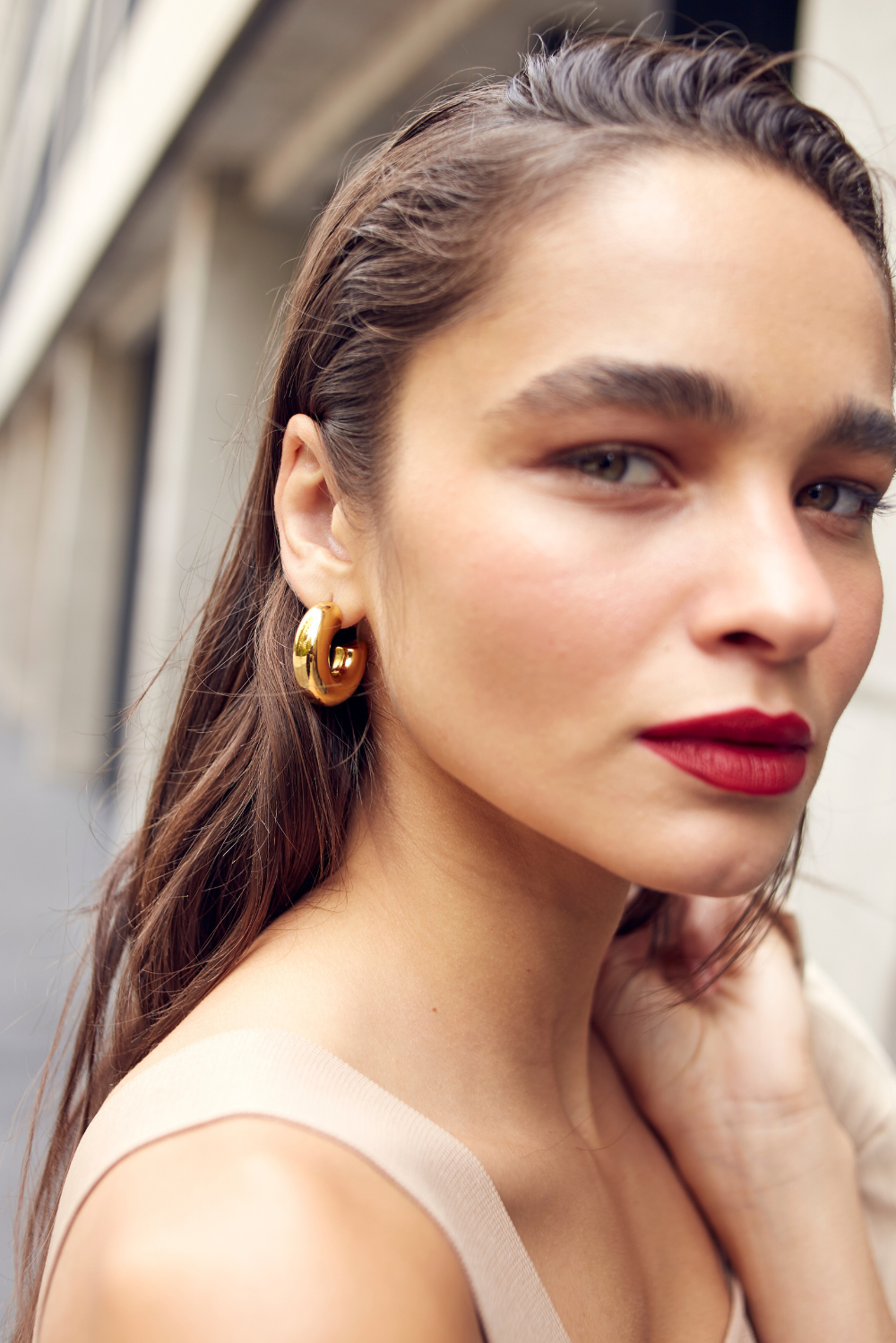 Argollas Cilindro doradas